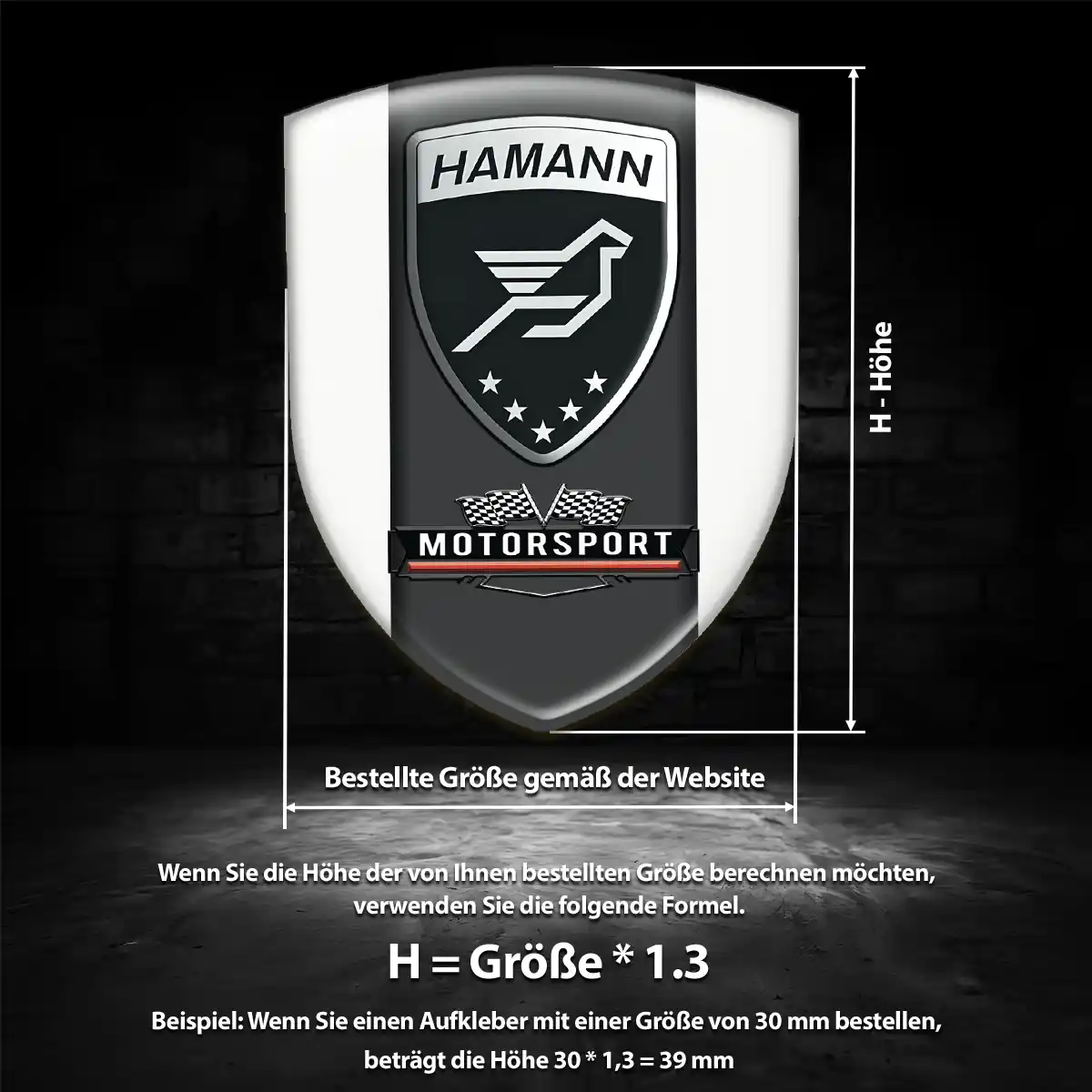 Hamann Aufkleber 3D Gel Wappen Auto Premium-Edition