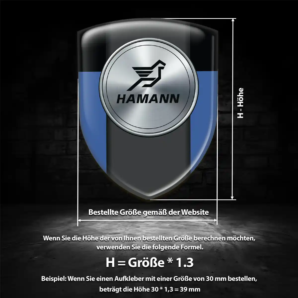 Hamann Aufkleber 3D Gel Wappen Auto Spitzenqualität