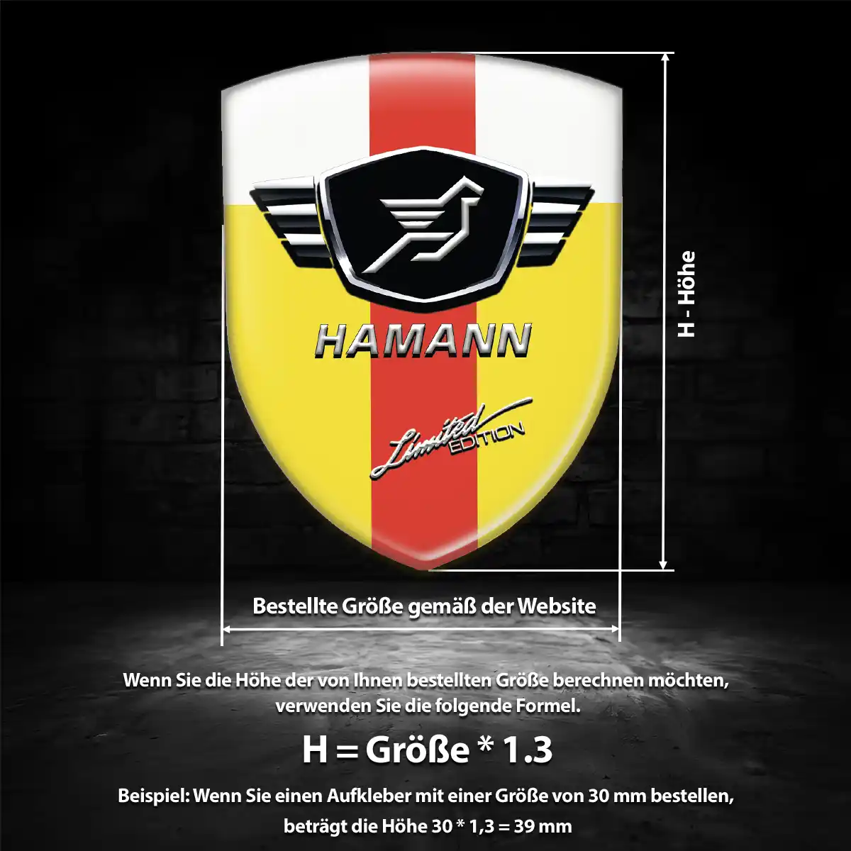 Hamann Aufkleber 3D Gel Wappen Auto Stilvolles Design