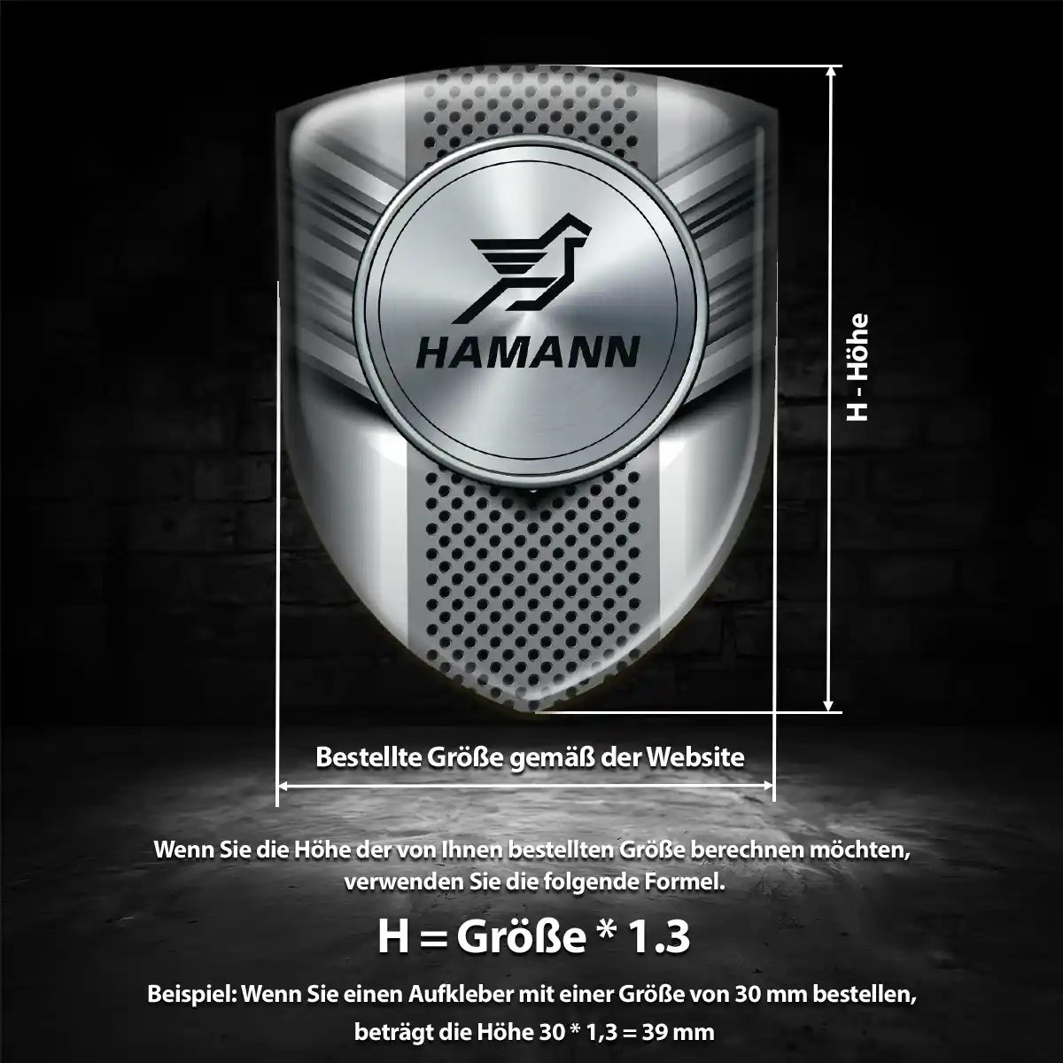 Hamann Aufkleber 3D Gel Wappen Edles Design