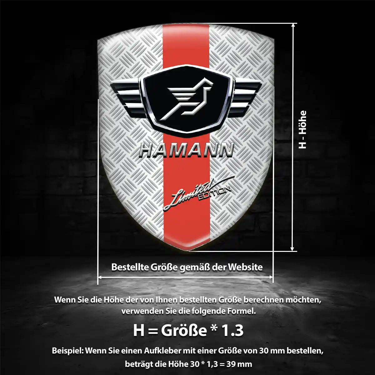 Hamann Aufkleber 3D Gel Wappen Elegantes Design