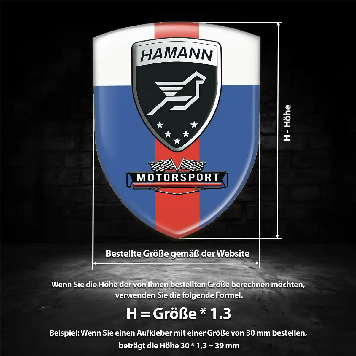 Hamann Aufkleber 3D Gel Wappen Erstklassige Qualität
