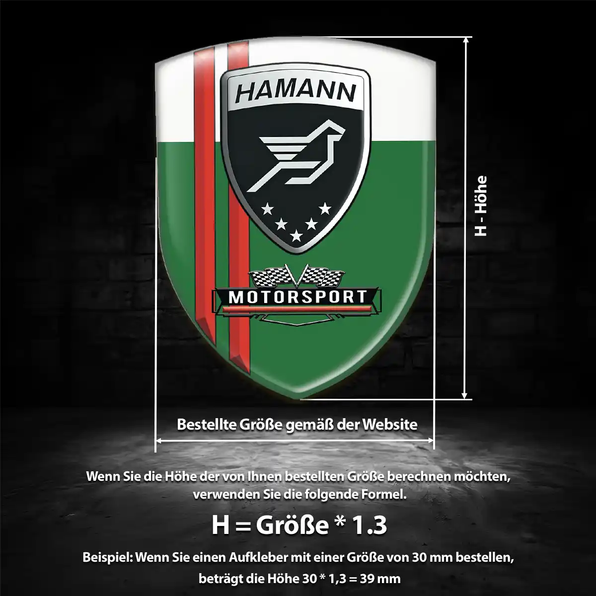 Hamann Aufkleber 3D Gel Wappen Höchste Qualität