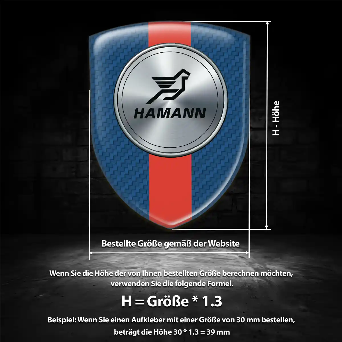 Hamann Aufkleber 3D Gel Wappen Hochwertiges Harz