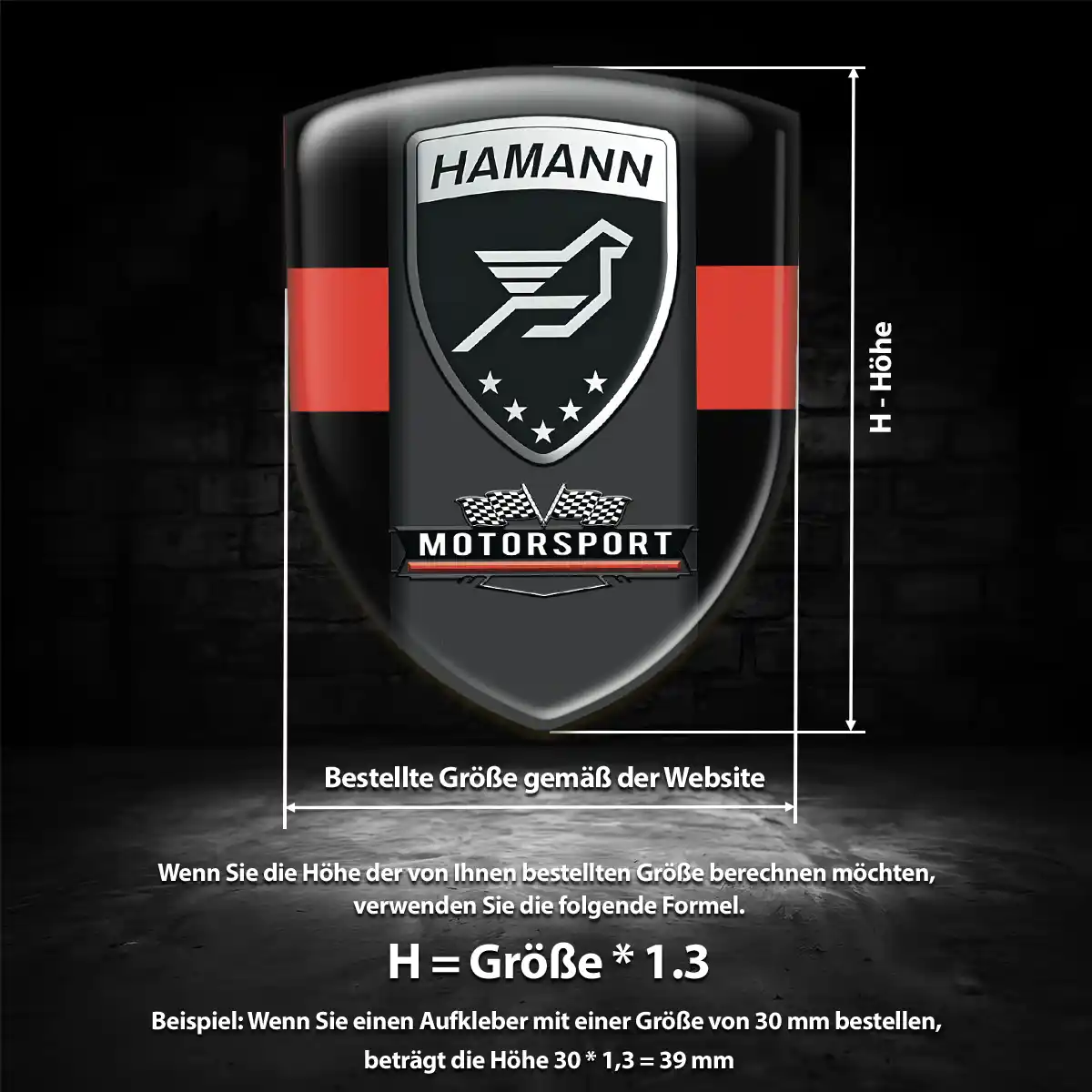 Hamann Aufkleber 3D Gel Wappen Interieurdesign