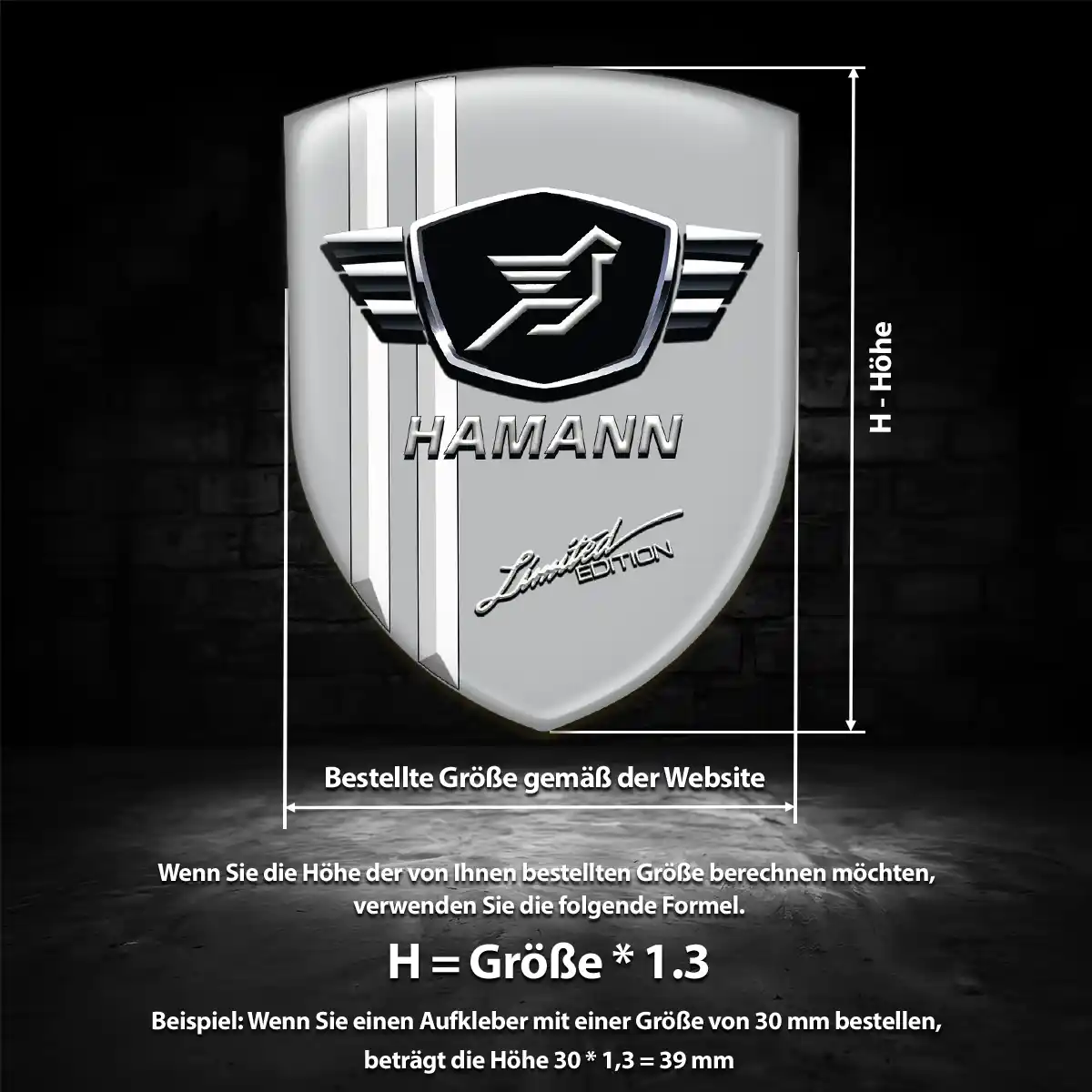 Hamann Aufkleber 3D Gel Wappen Modernes Design