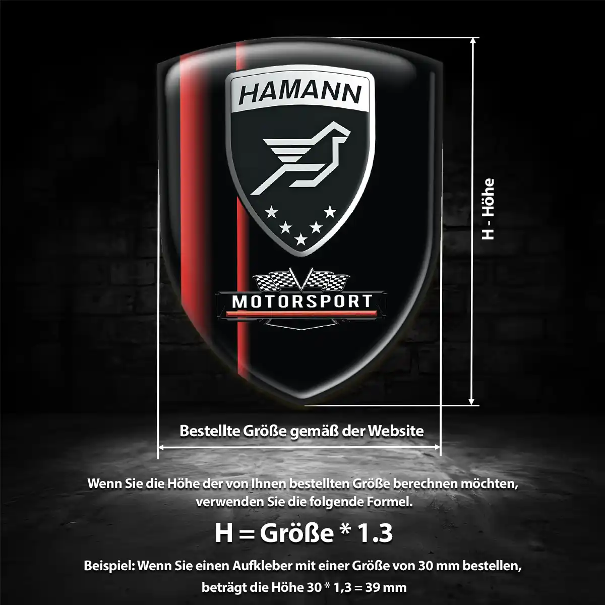 Hamann Aufkleber 3D Gel Wappen Premiumqualität