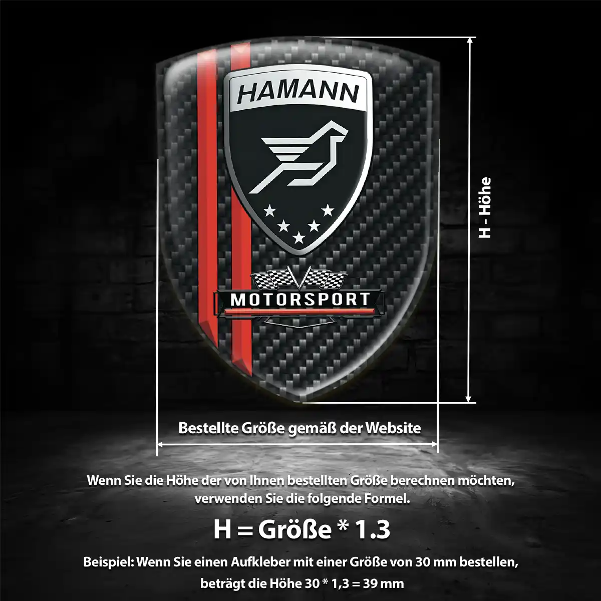 Hamann Aufkleber 3D Gel Wappen Stilvolles Design