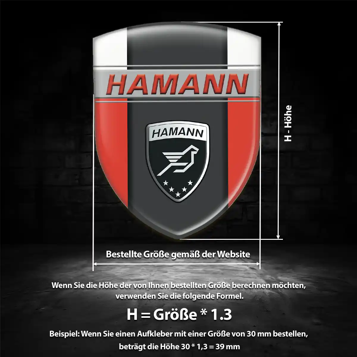 Hamann Aufkleber 3D Gel Wappen Tuningfahrzeug