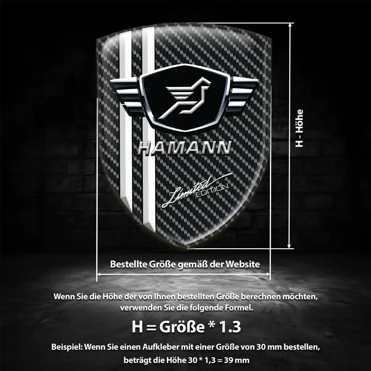 Hamann Aufkleber Emblem Ausdrucksstarkes Design