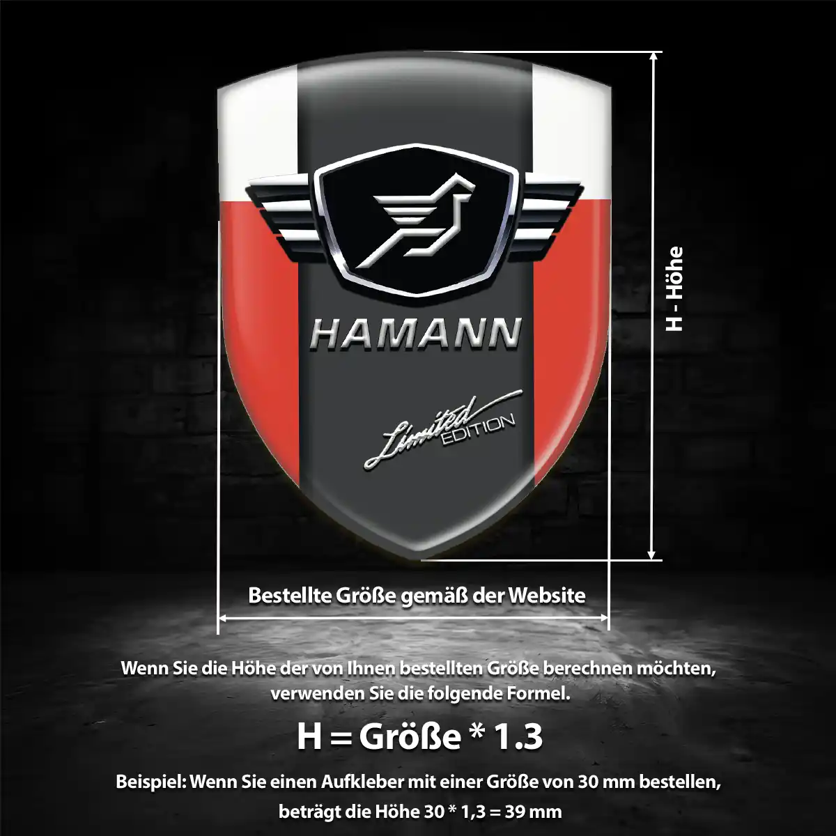 Hamann Aufkleber Emblem Elegantes Design