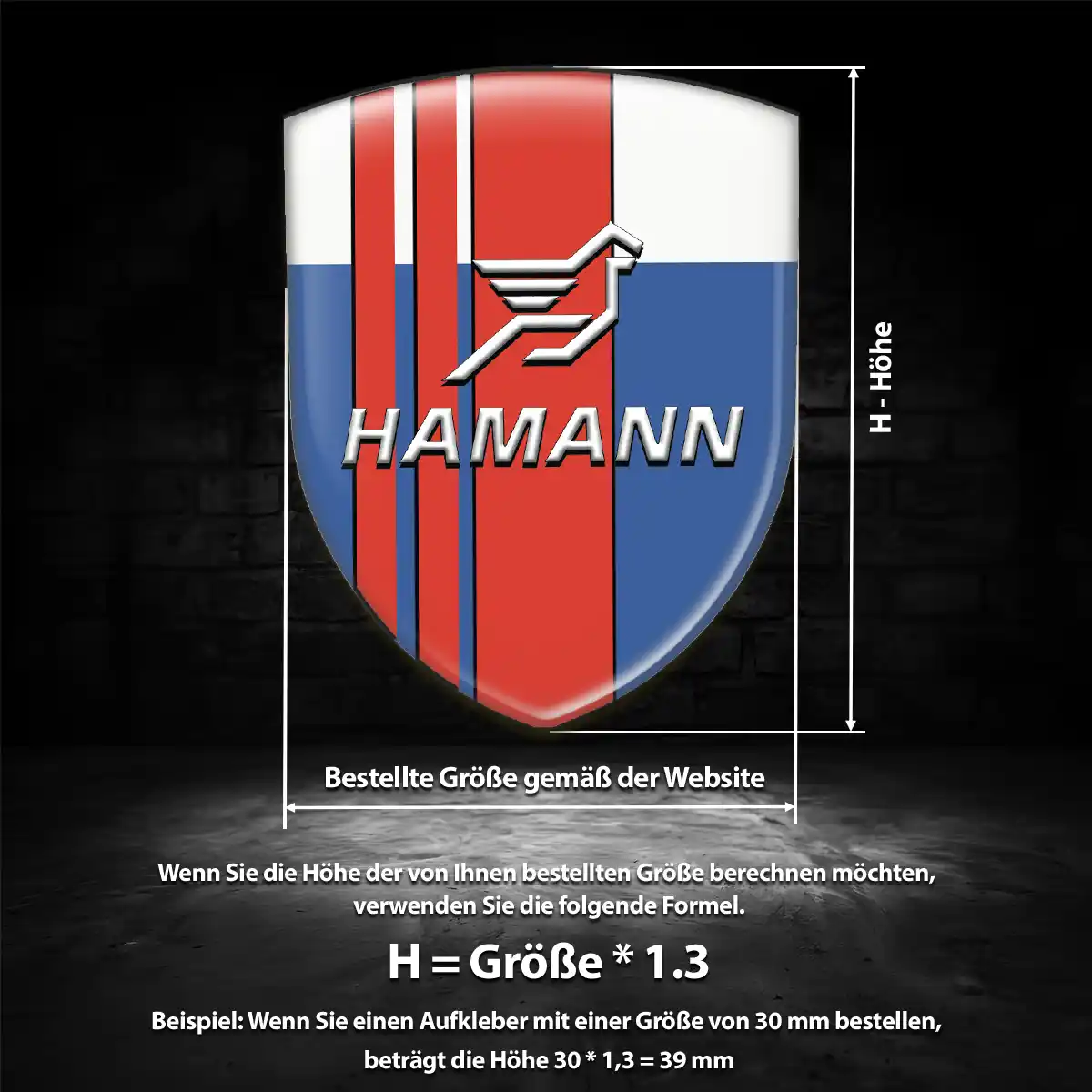 Hamann Aufkleber Emblem Erstklassige Qualität