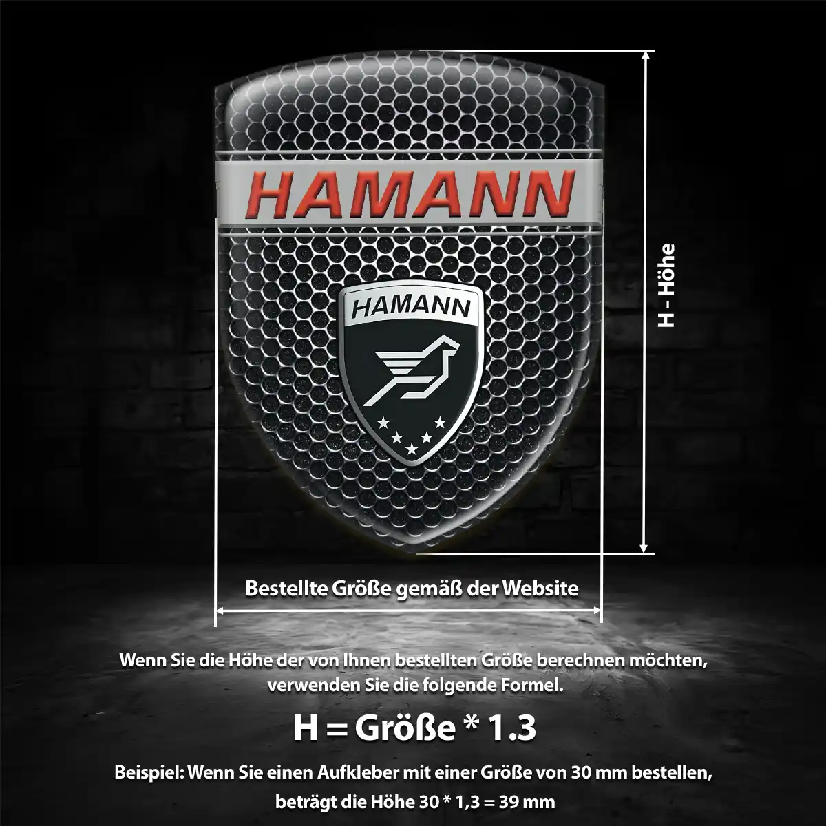 Hamann Aufkleber Emblem Hochwertiges Harz