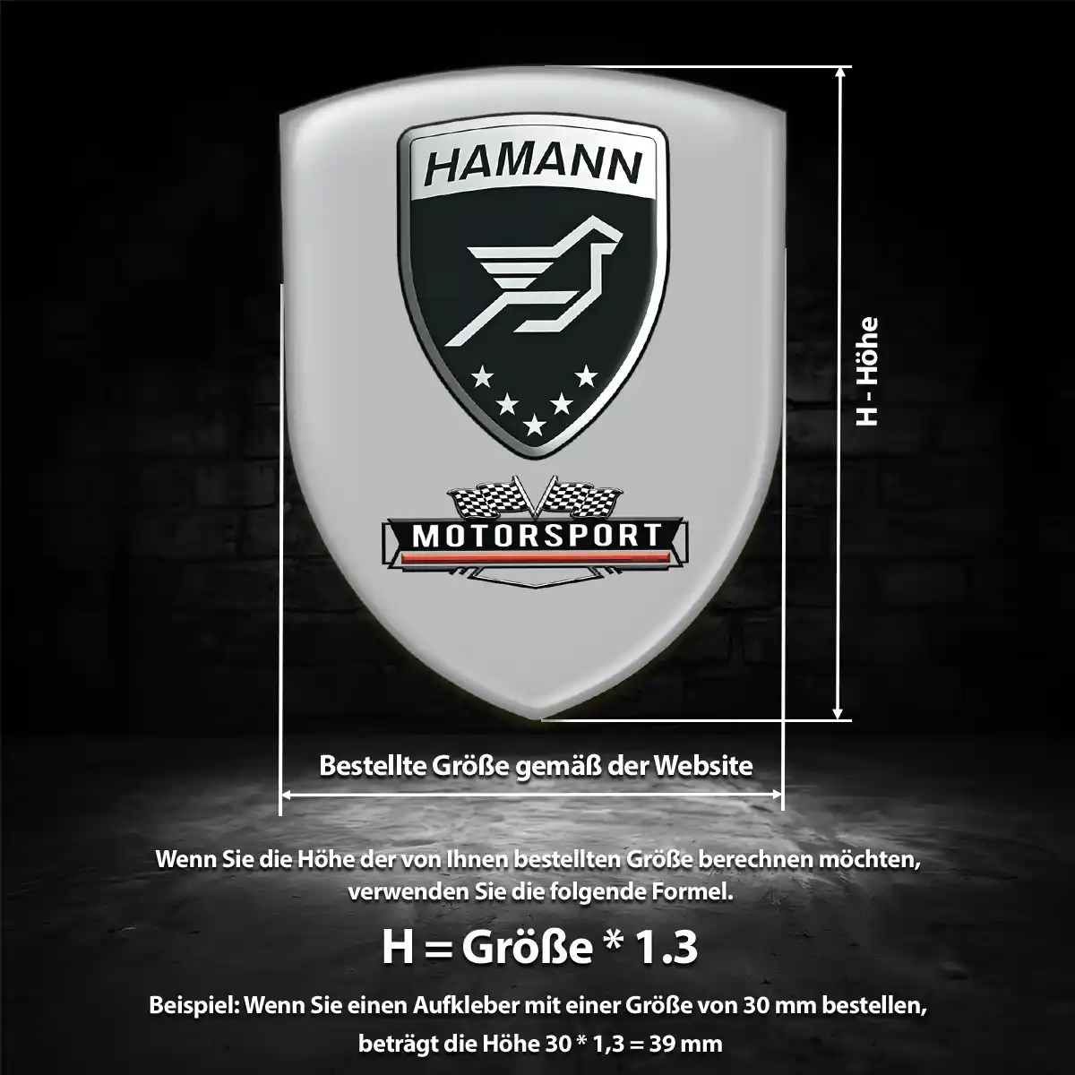 Hamann Aufkleber Emblem Interieurdesign