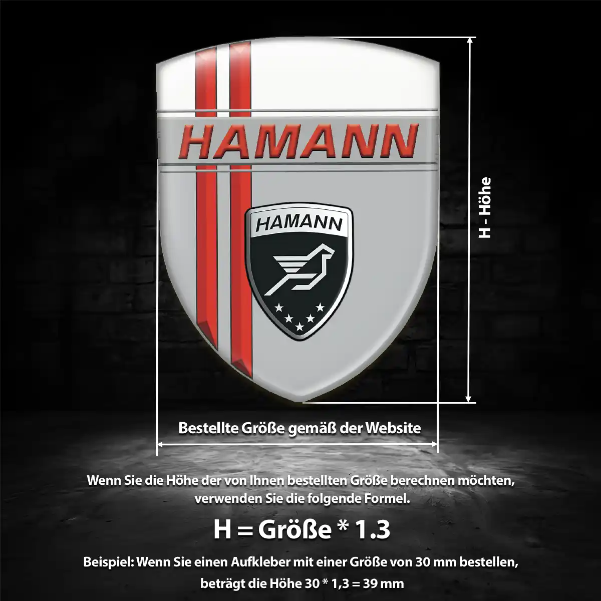 Hamann Aufkleber Emblem Modernes Design