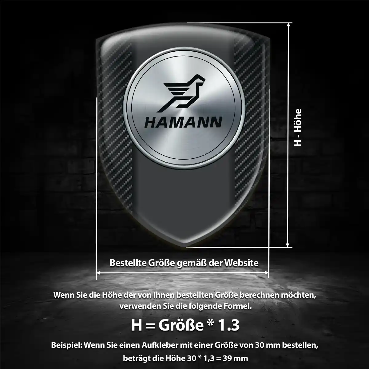 Hamann Aufkleber Emblem Wappen Interieurdesign