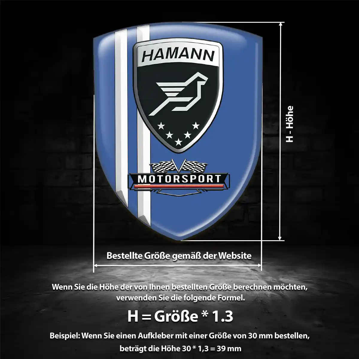 Hamann Aufkleber Emblem Wappen Premiumqualität