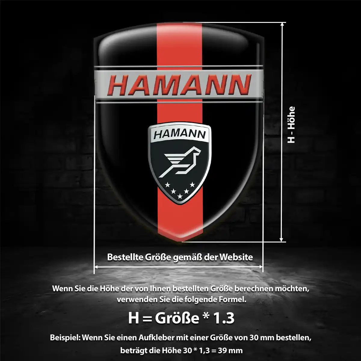 Hamann Aufkleber Embleme Silikon Auto Limitierte Auflage