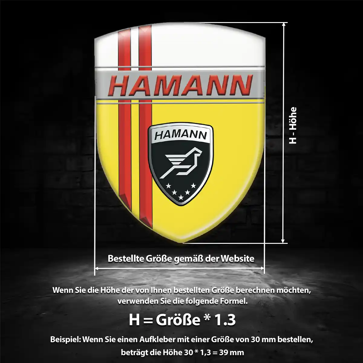 Hamann Aufkleber Embleme Silikon Interieurdesign