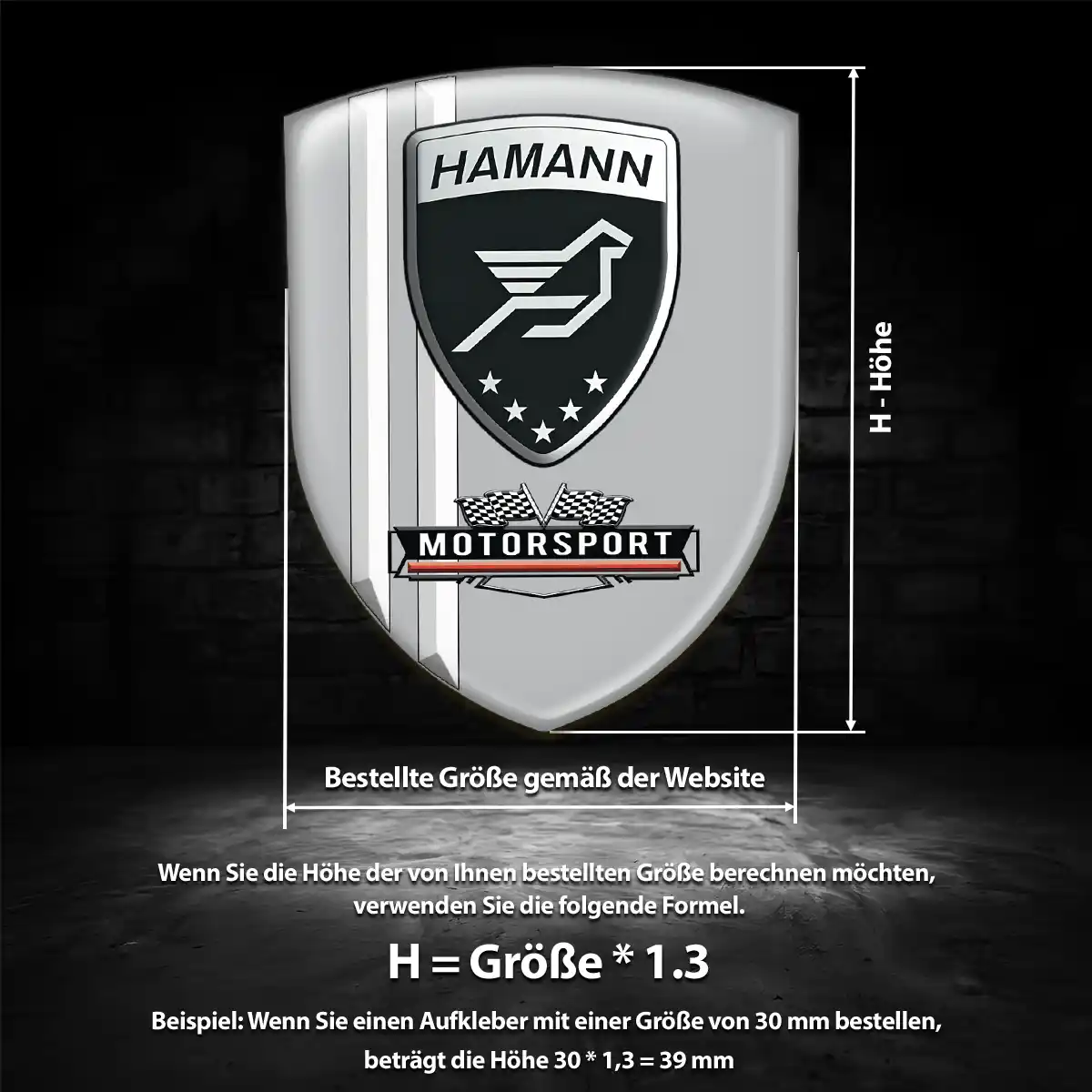 Hamann Aufkleber Embleme Silikon Tuningfahrzeug
