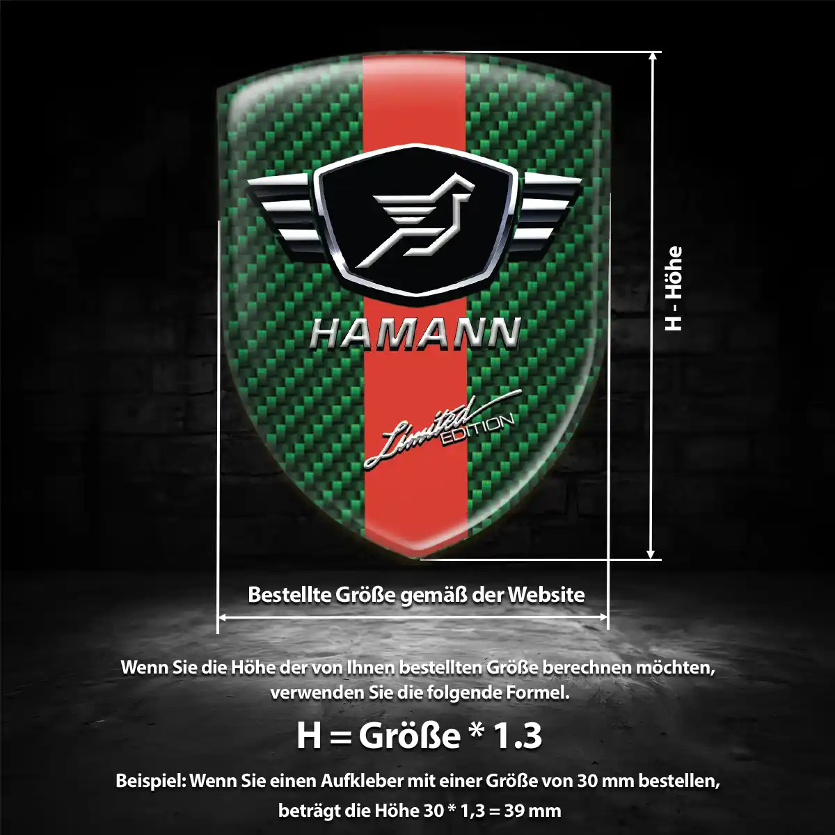Hamann Aufkleber Silikon Embleme Ausdrucksstarkes Design