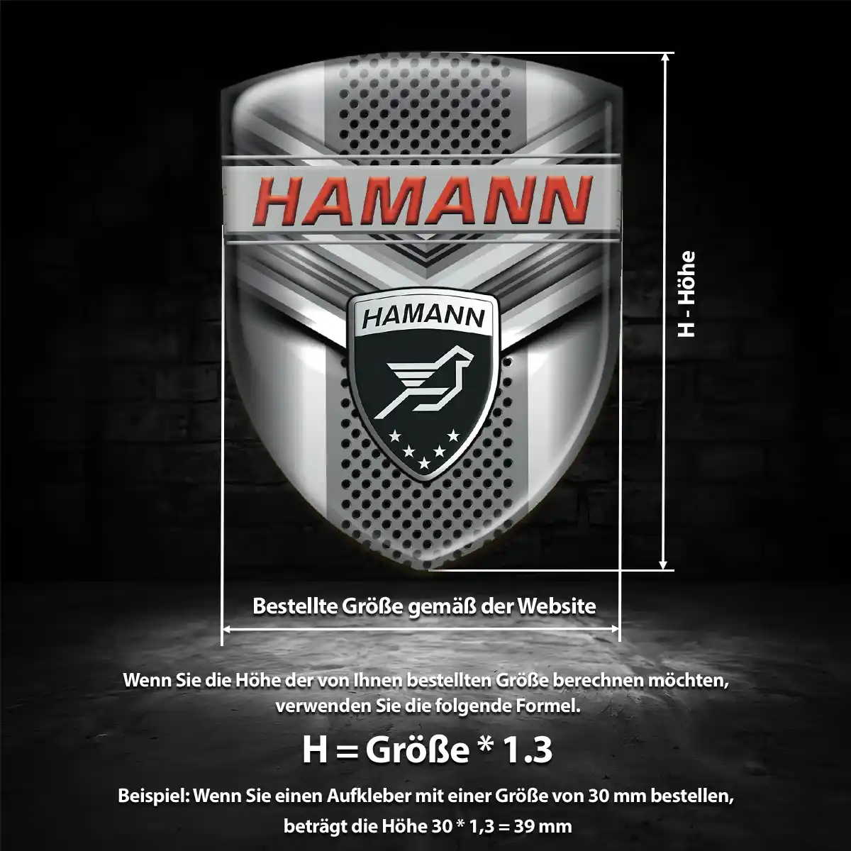 Hamann Aufkleber Silikon Embleme Interieurdesign