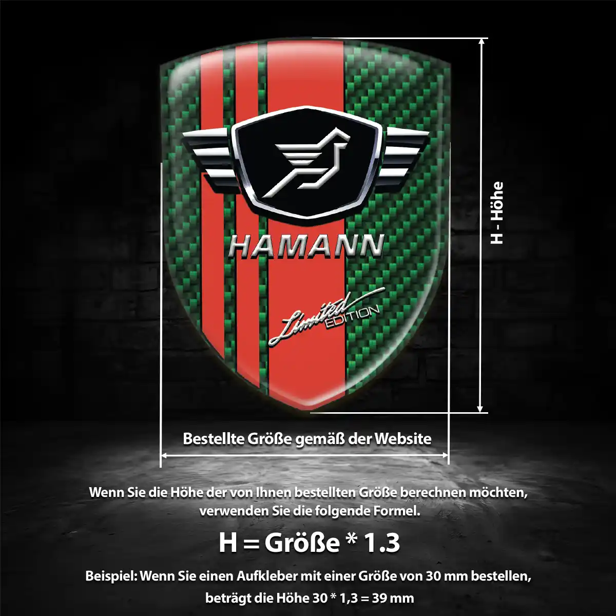 Hamann Aufkleber Silikon Embleme Limitierte Auflage