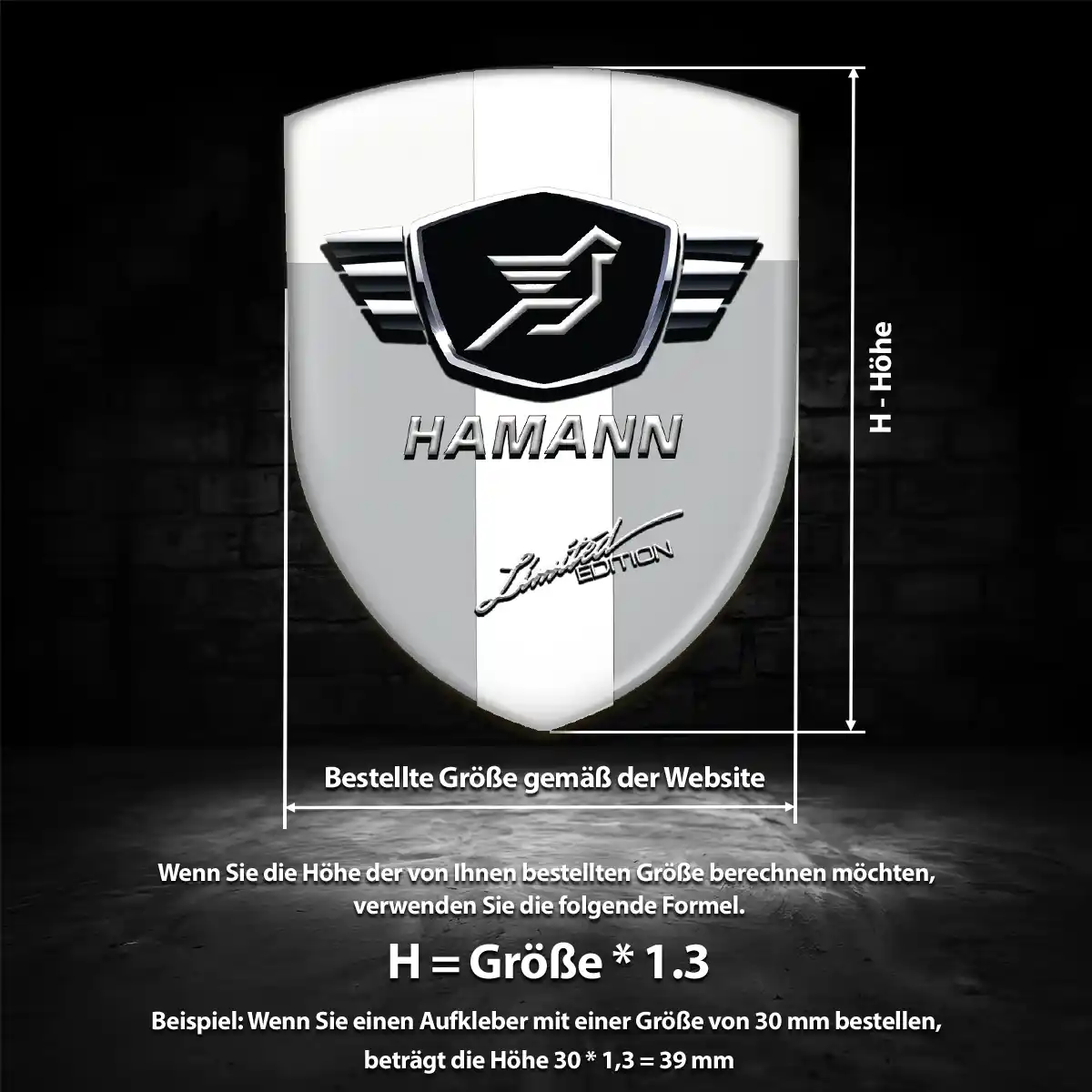 Hamann Aufkleber Silikon Embleme Tuningfahrzeug