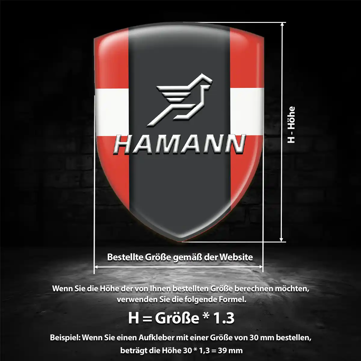 Hamann Emblem Aufkleber Hochwertiges Harz