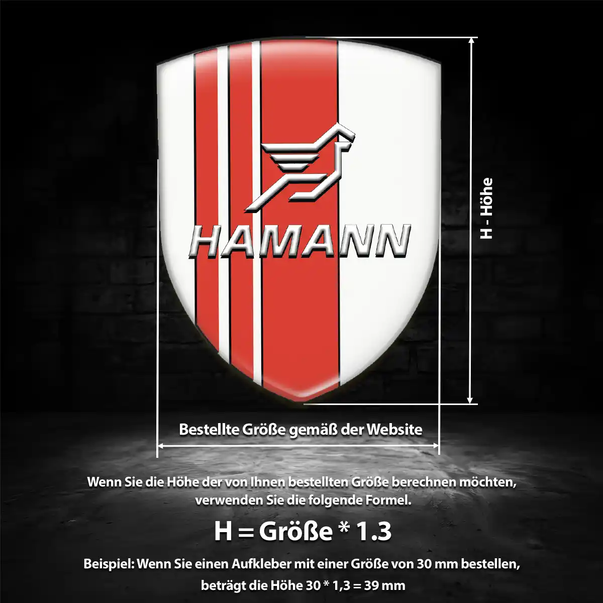 Hamann Emblem Aufkleber Wappen Ausdrucksstarkes Design