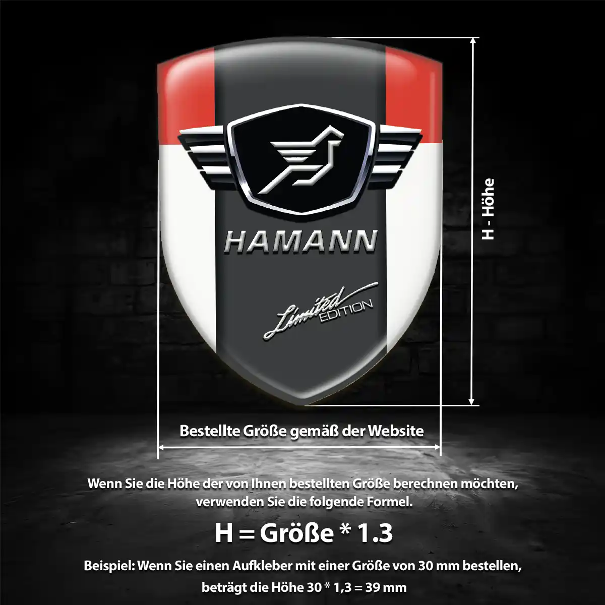 Hamann Emblem Aufkleber Wappen Höchste Qualität