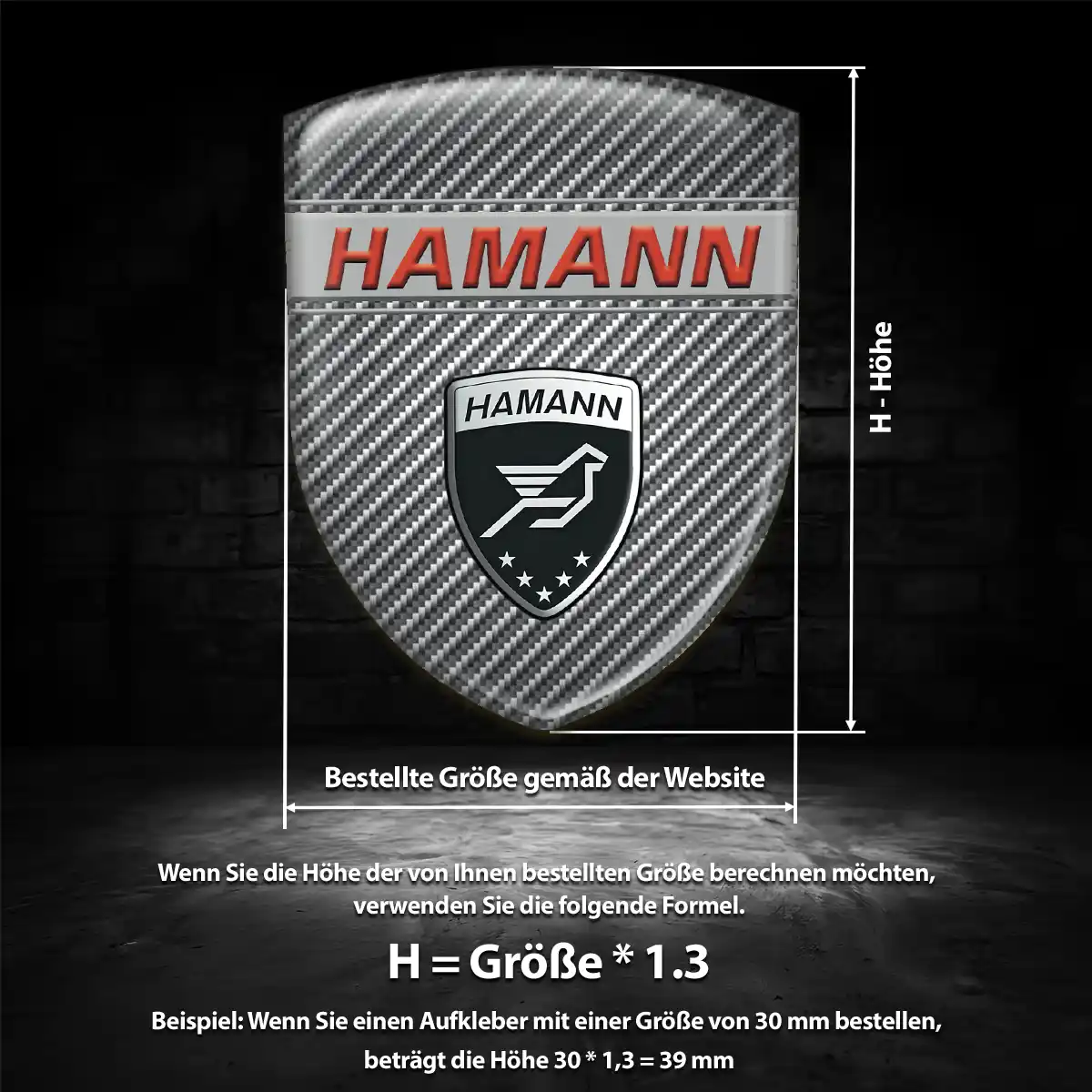 Hamann Emblem Aufkleber Wappen Hochwertiges Harz