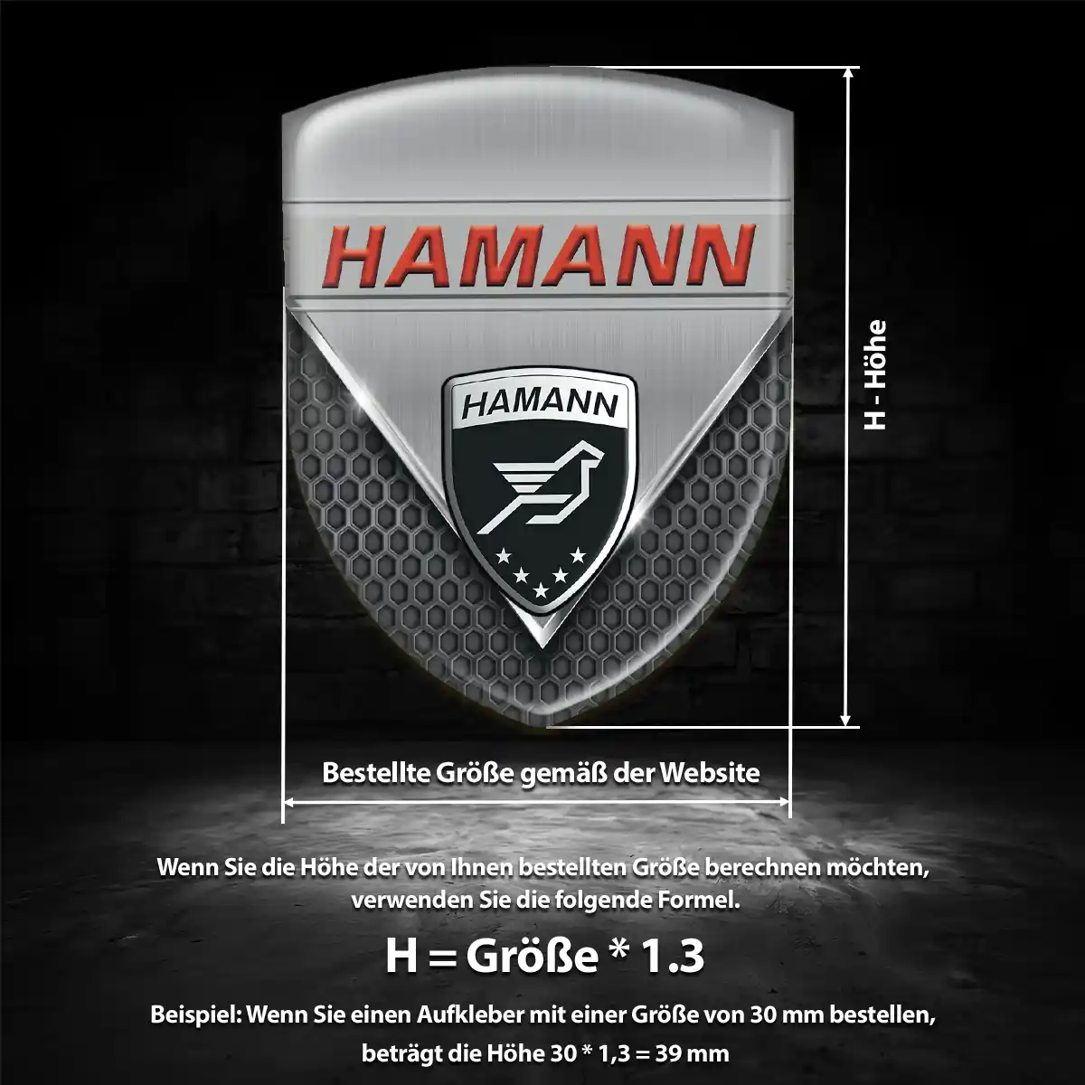 Hamann Emblem Aufkleber Wappen Premium-Edition