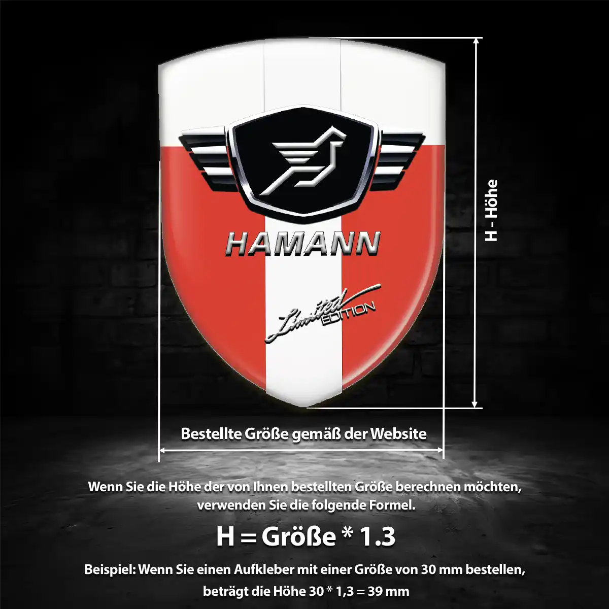 Hamann Emblem Aufkleber Wappen Premiumqualität