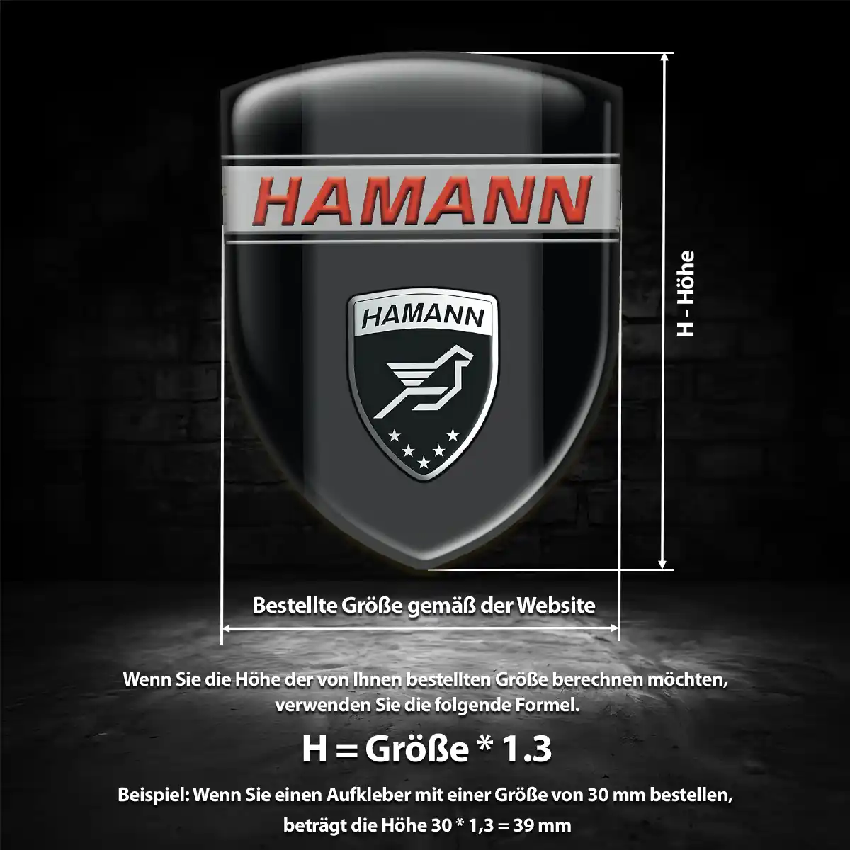 Hamann Emblem Wappen Aufkleber Ausdrucksstarkes Design