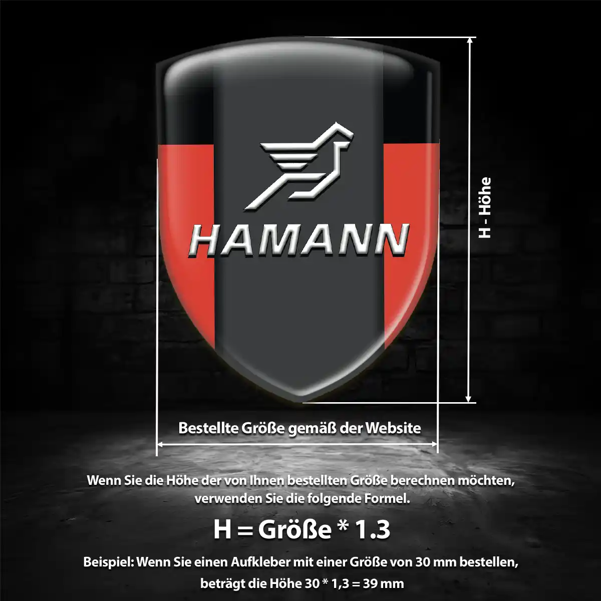 Hamann Emblem Wappen Aufkleber Auto Höchste Qualität