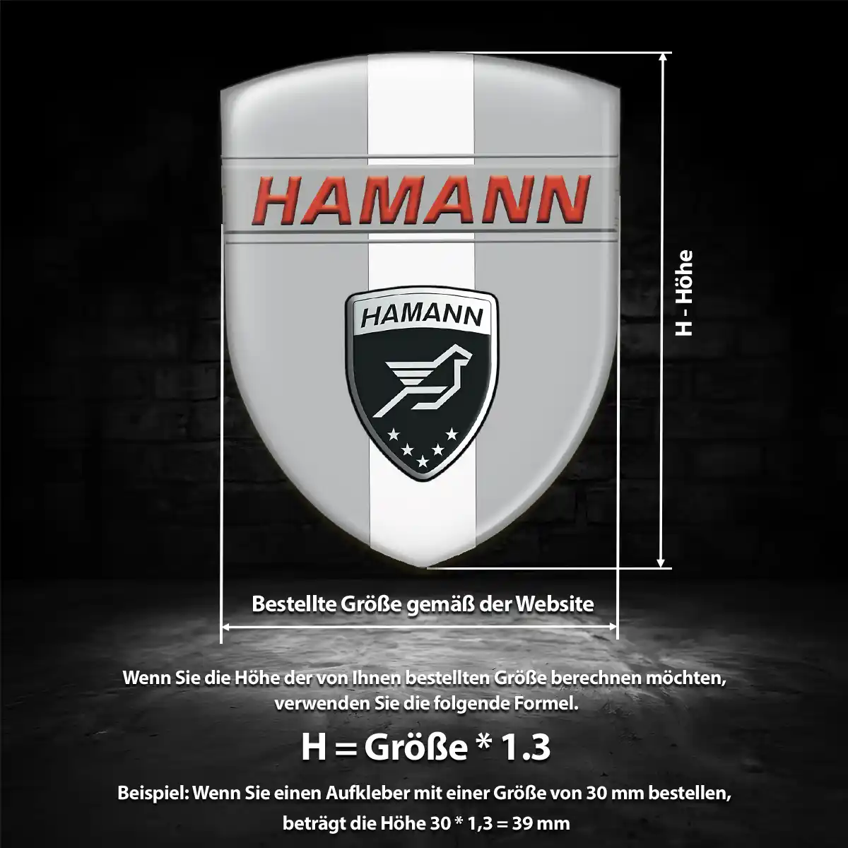 Hamann Emblem Wappen Aufkleber Auto Hochwertiges Harz