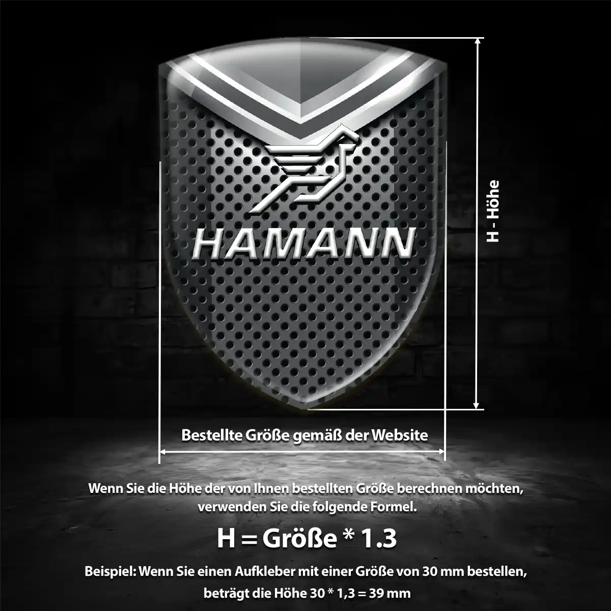 Hamann Emblem Wappen Aufkleber Hochwertiges Harz