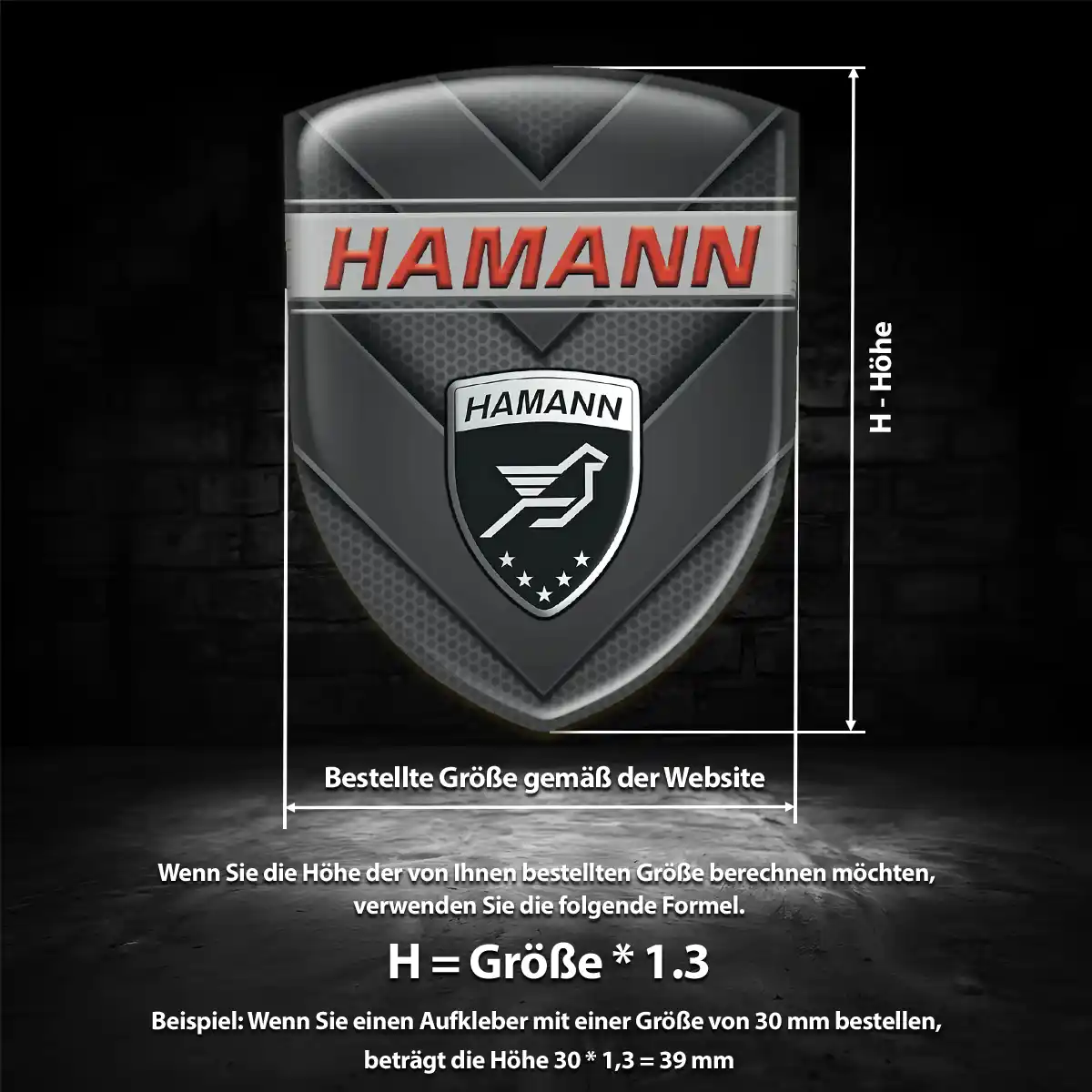 Hamann Emblem Wappen Aufkleber Modernes Design