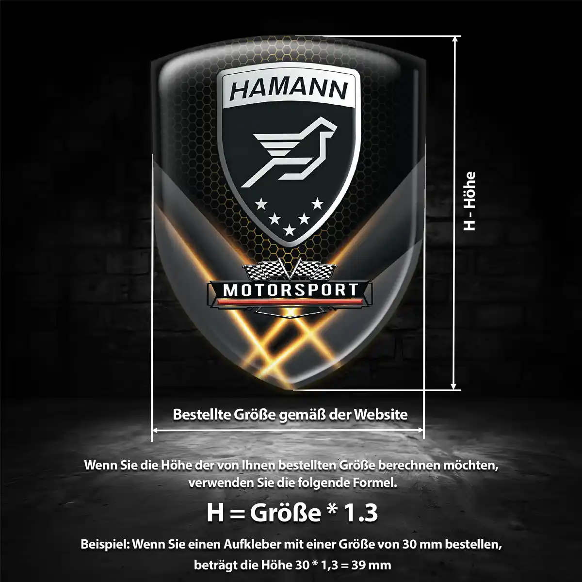 Hamann Emblem Wappen Aufkleber Tuningfahrzeug