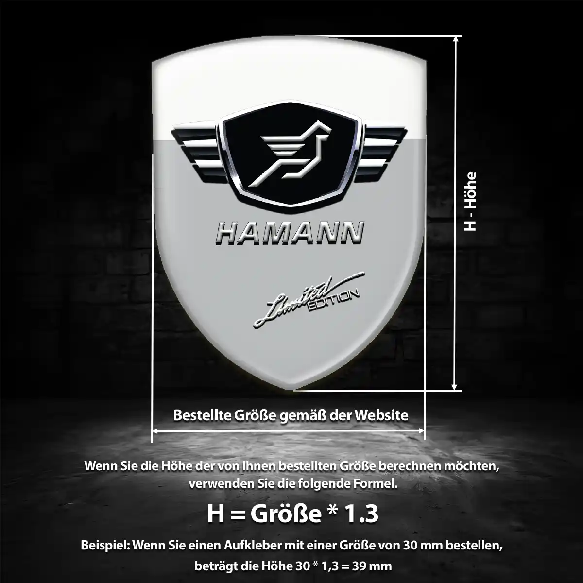 Hamann Embleme Silikon Aufkleber Tuningfahrzeug