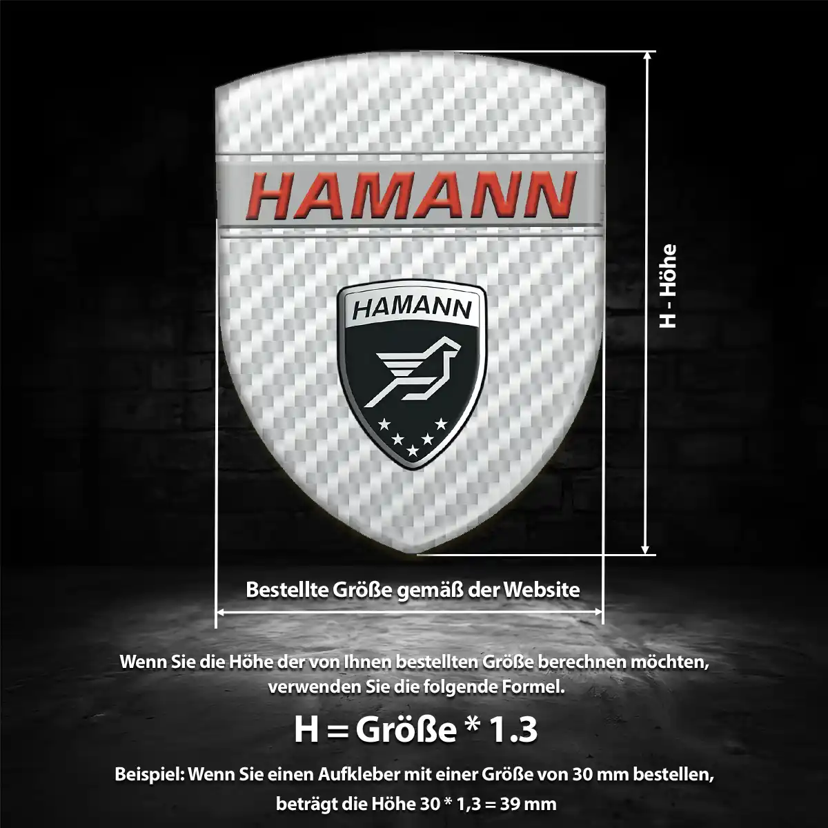 Hamann Silikon Aufkleber Embleme Auto Markenedition
