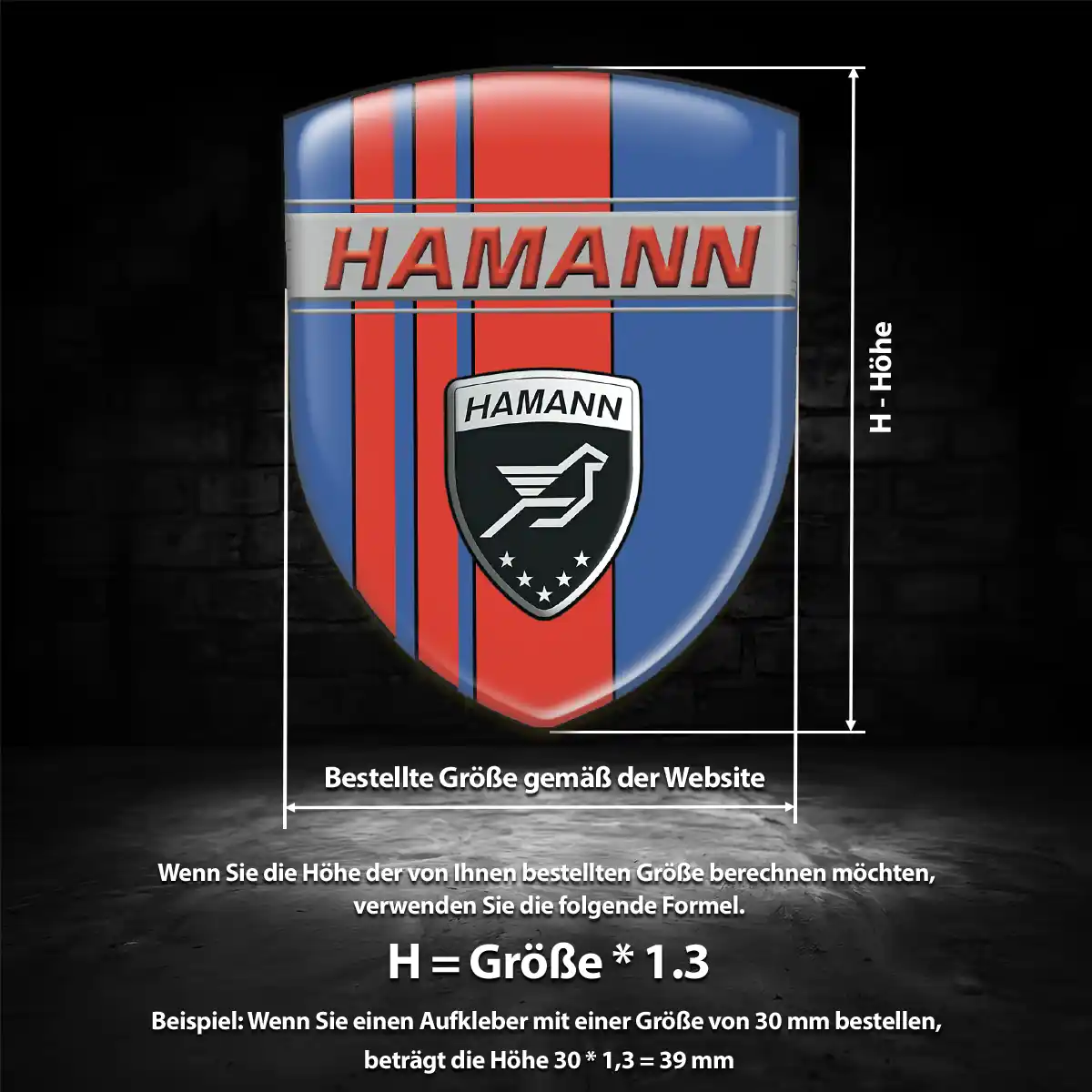Hamann Silikon Aufkleber Embleme Edles Design