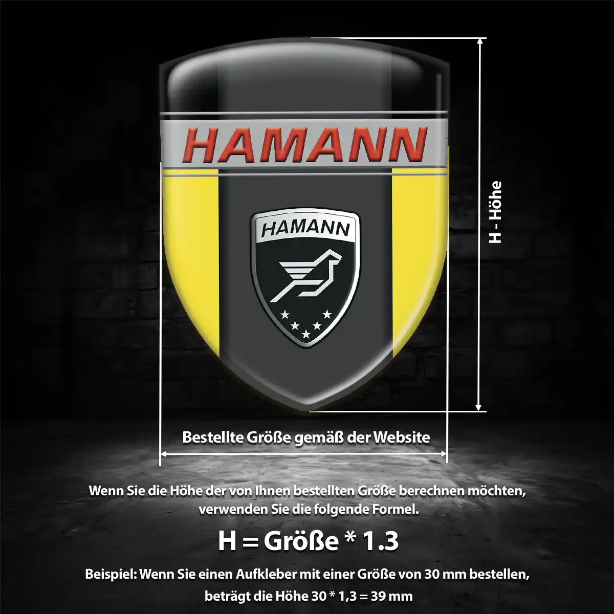 Hamann Silikon Aufkleber Embleme Elegantes Design