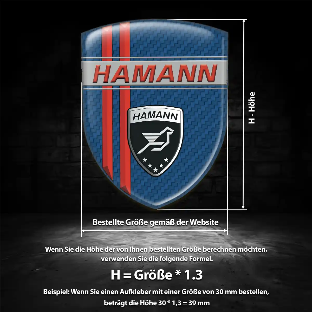 Hamann Silikon Aufkleber Embleme Luxus-Edition