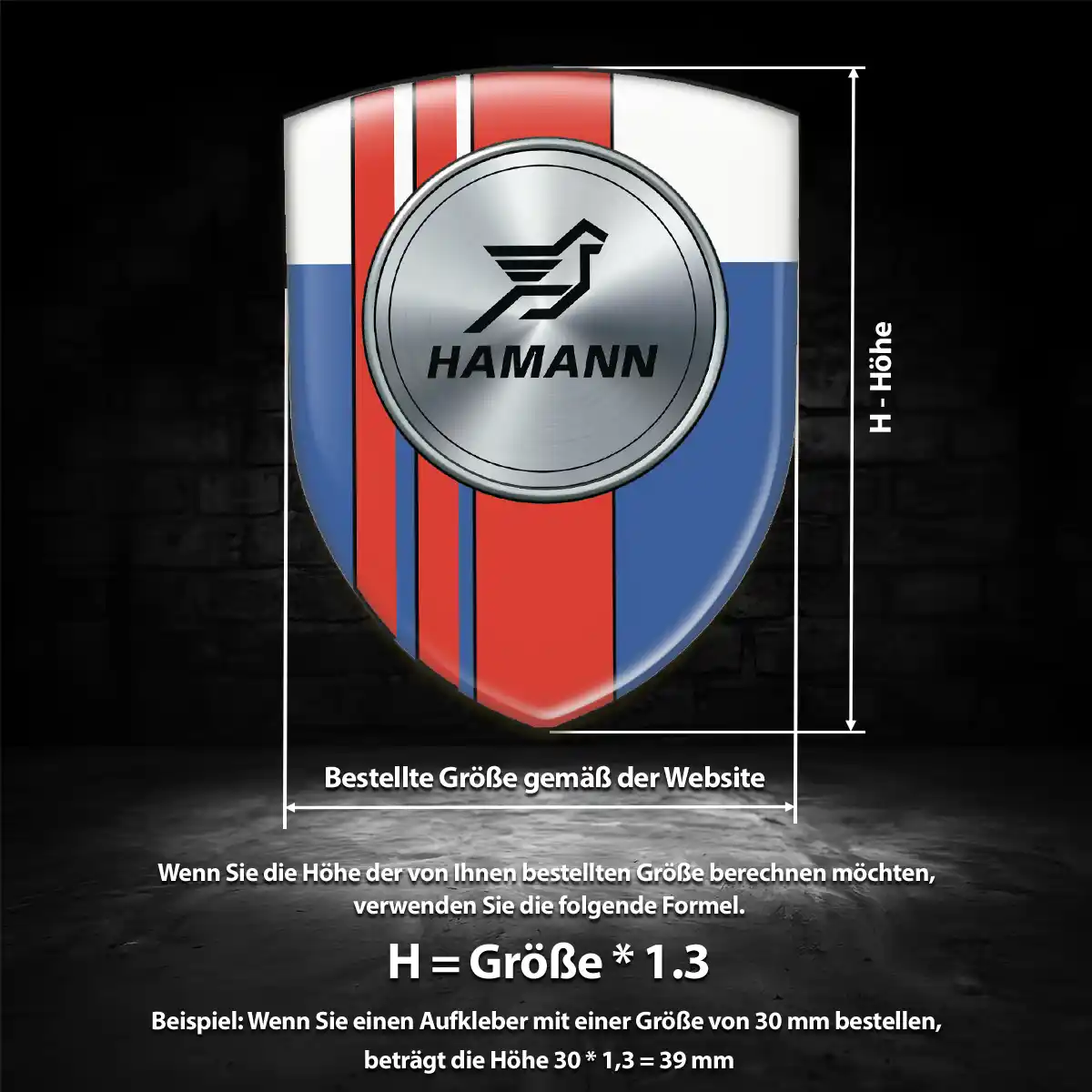 Hamann Silikon Aufkleber Wappen Auto Hochwertiges Harz