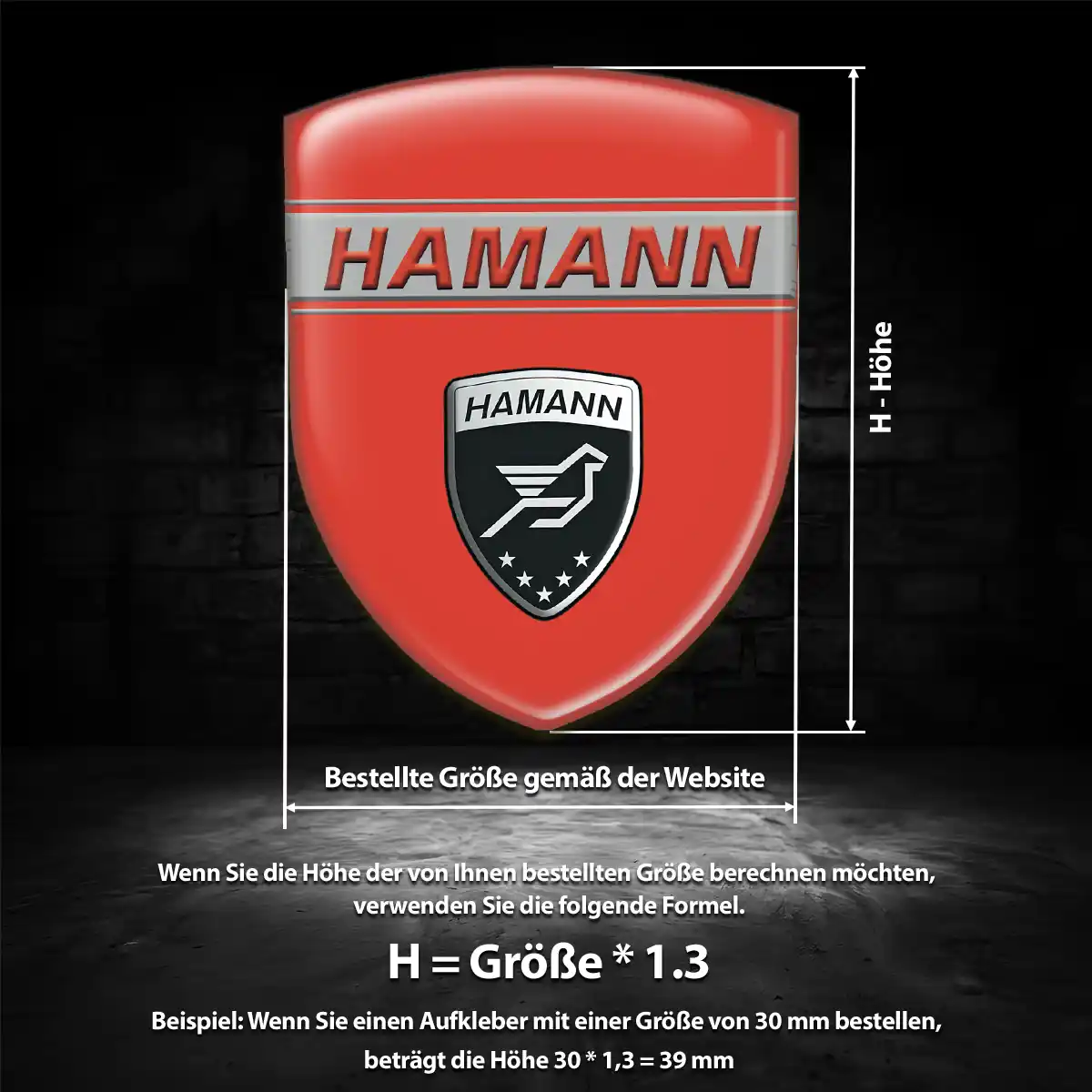 Hamann Silikon Aufkleber Wappen Auto Interieurdesign