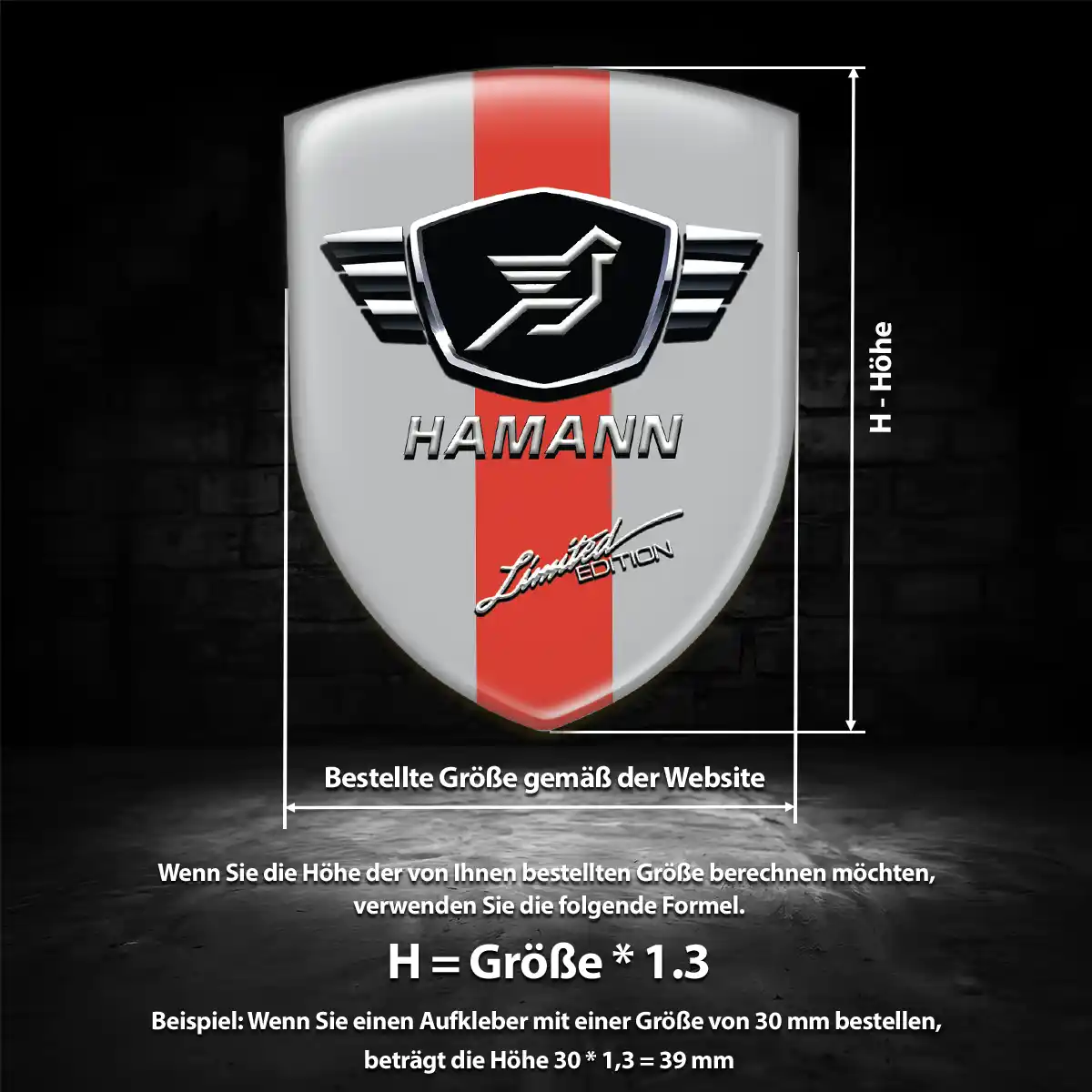 Hamann Silikon Aufkleber Wappen Auto Luxus-Edition