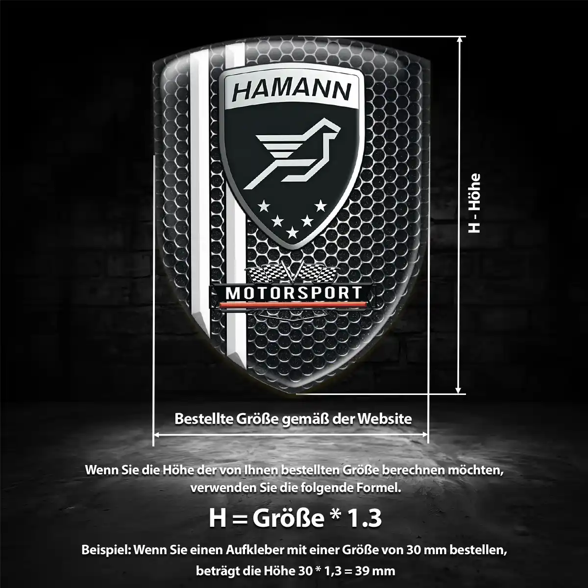 Hamann Silikon Aufkleber Wappen Auto Markenedition