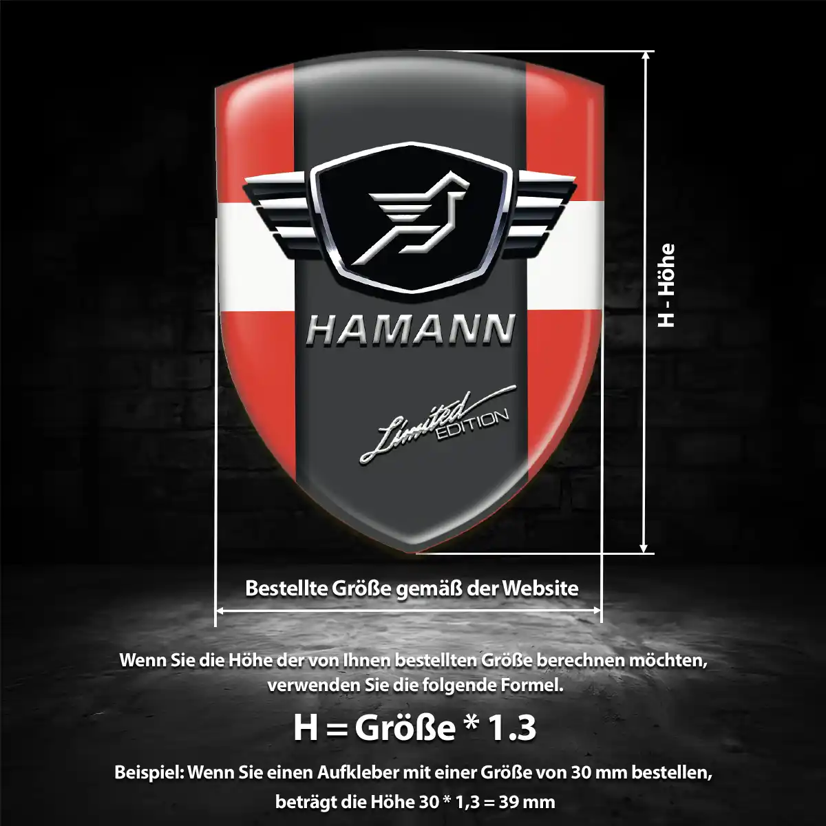 Hamann Silikon Aufkleber Wappen Auto Premiumqualität
